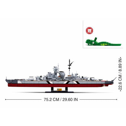 Sluban Bismarck Battleship Building Block Set 1:350 – M38-B1102 – 1849 Pieces