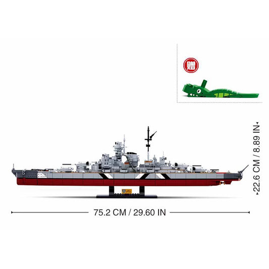 Sluban Bismarck Battleship Building Block Set 1:350 – M38-B1102 – 1849 Pieces