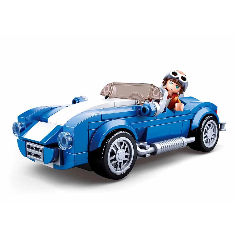 Sluban M38-B0706A Cobra GT40 blue sports car building block model 169 pieces