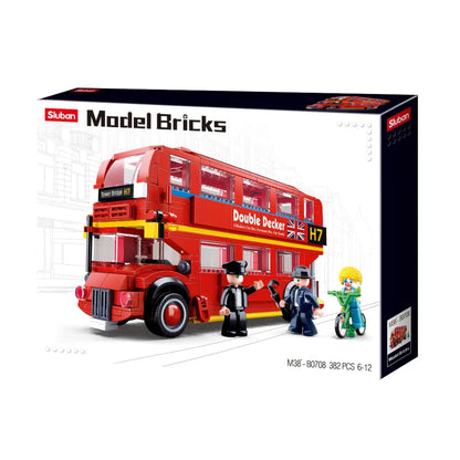 Sluban London Bus Building Block Model – 382 Pieces | M38-B0708