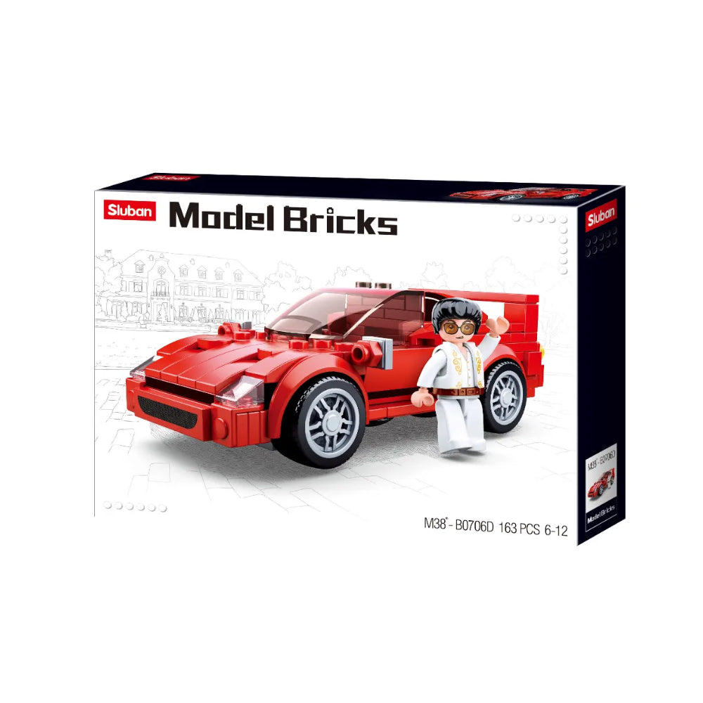 Sluban F40 Sports Car Building Block Model – 163 Pieces | M38-B0706D