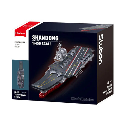 Sluban Shandong Aircraft Carrier 1:450 Building Block Model – 1,413 Pieces | M38-B1189