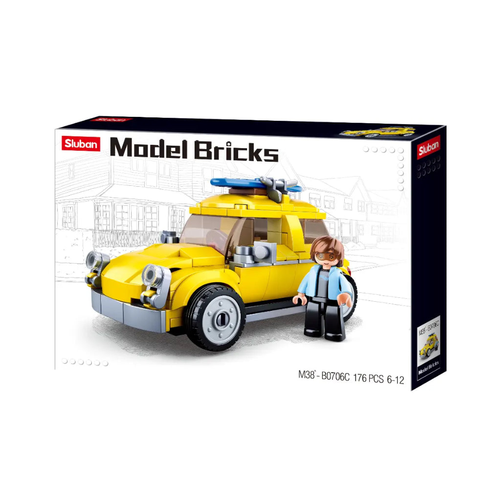 Sluban Beetle Car Building Block Model – 176 Pieces | M38-B0706C