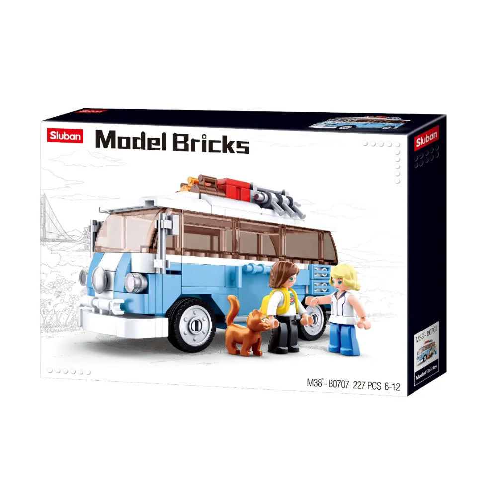 Sluban T1 Camper Van Building Block Model – 227 Pieces | M38-B0707